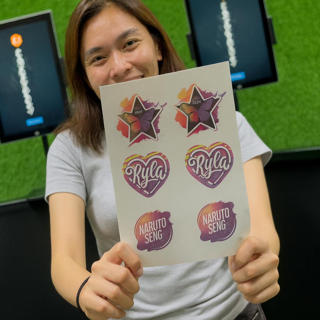 Guests creating their own AI Tattoos at exhibition in Dubai